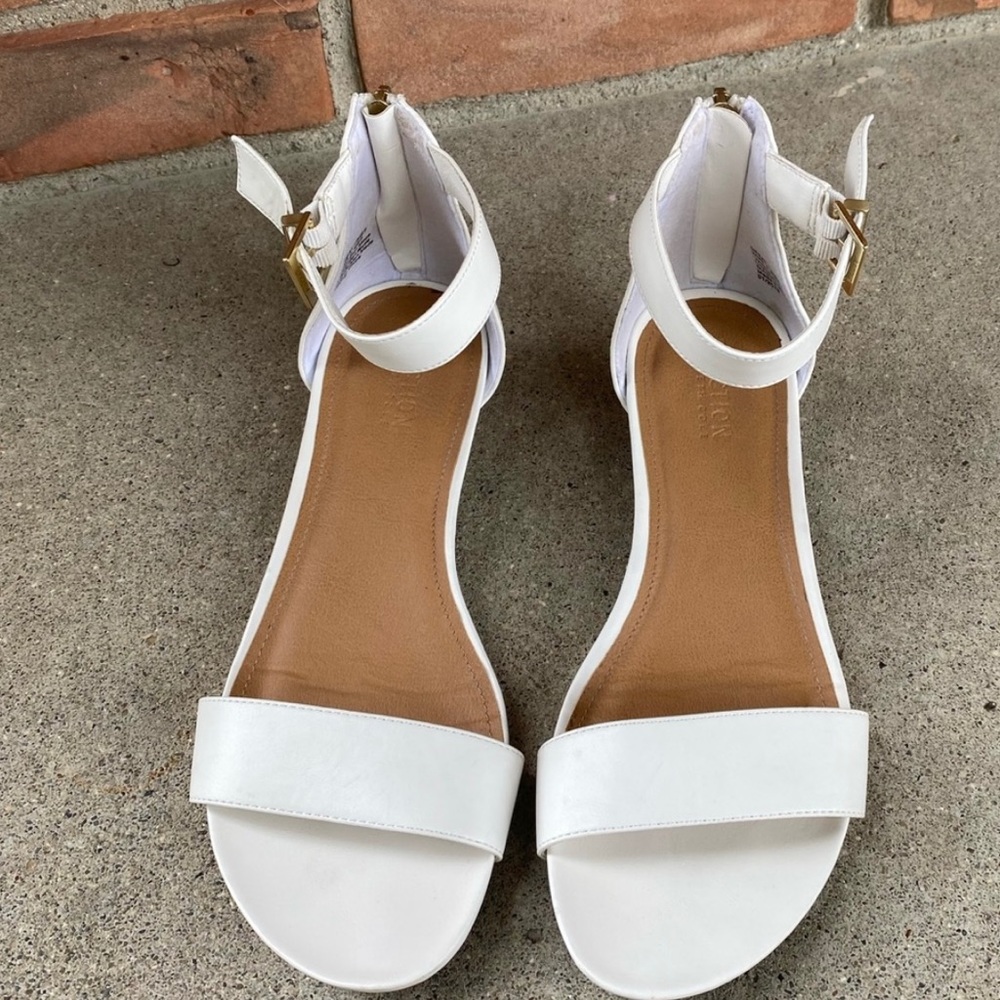 Kenneth Cole Reaction, white wedge sandals